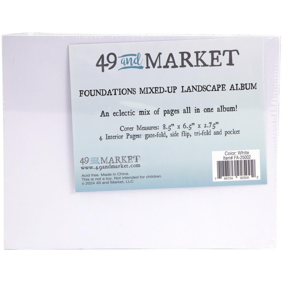 49 &amp; Market - Foundations Album - Landscape - White - Mixed Up - 8.5&quot; x 6.5&quot; x 2.75&quot; - FA25002
