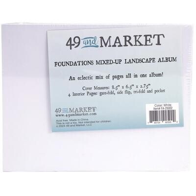 49 & Market - Foundations Album - Landscape - White - Mixed Up - 8.5" x 6.5" x 2.75" - FA25002