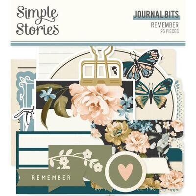 Simple Stories - Remember Collection - Bits &amp; Pieces - Die Cuts - Journal - REM21519 - 26 pcs