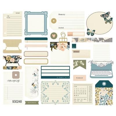 Simple Stories - Remember Collection - Bits &amp; Pieces - Die Cuts - Journal - REM21519 - 26 pcs