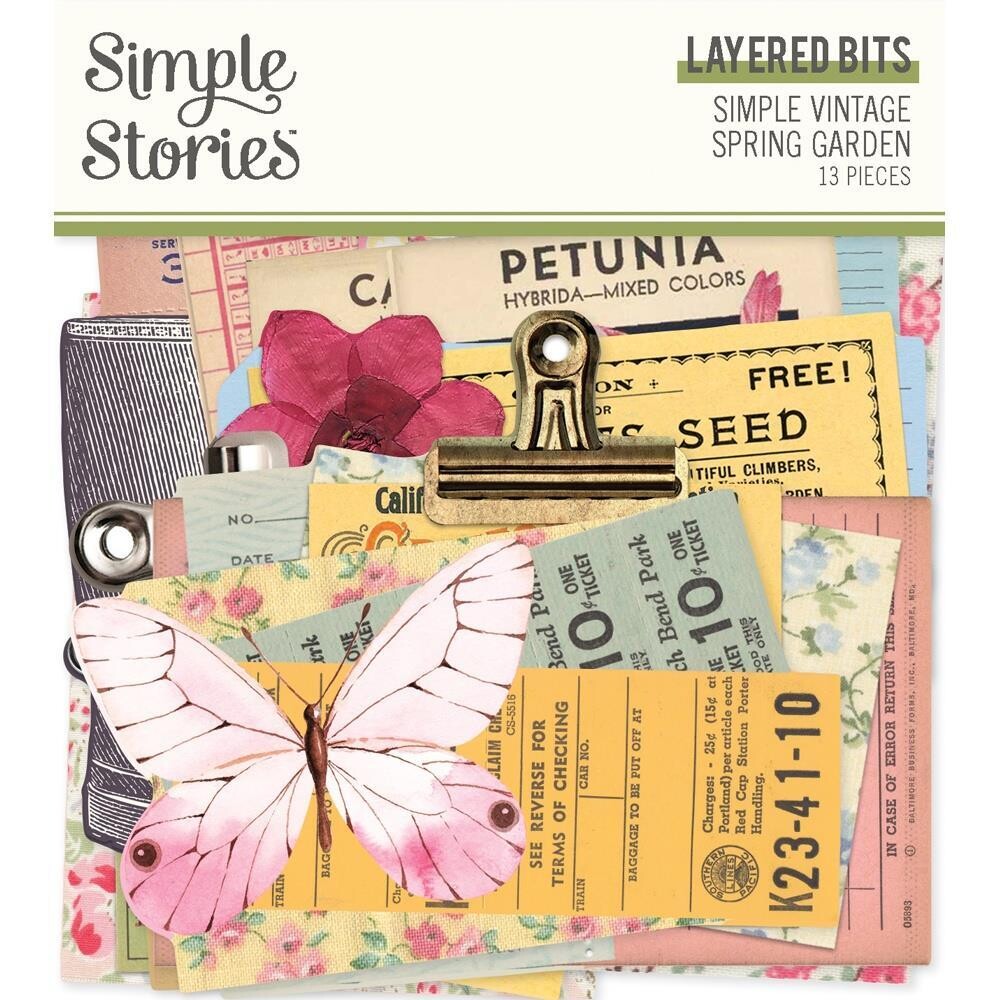 Simple Stories - Simple Vintage Spring Garden Collection - Layered Die Cuts - SGD21726 - 13 pcs