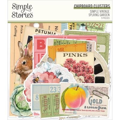 Simple Stories - Simple Vintage Spring Garden Collection - Chipboard Clusters - SGD21730 - 9pcs
