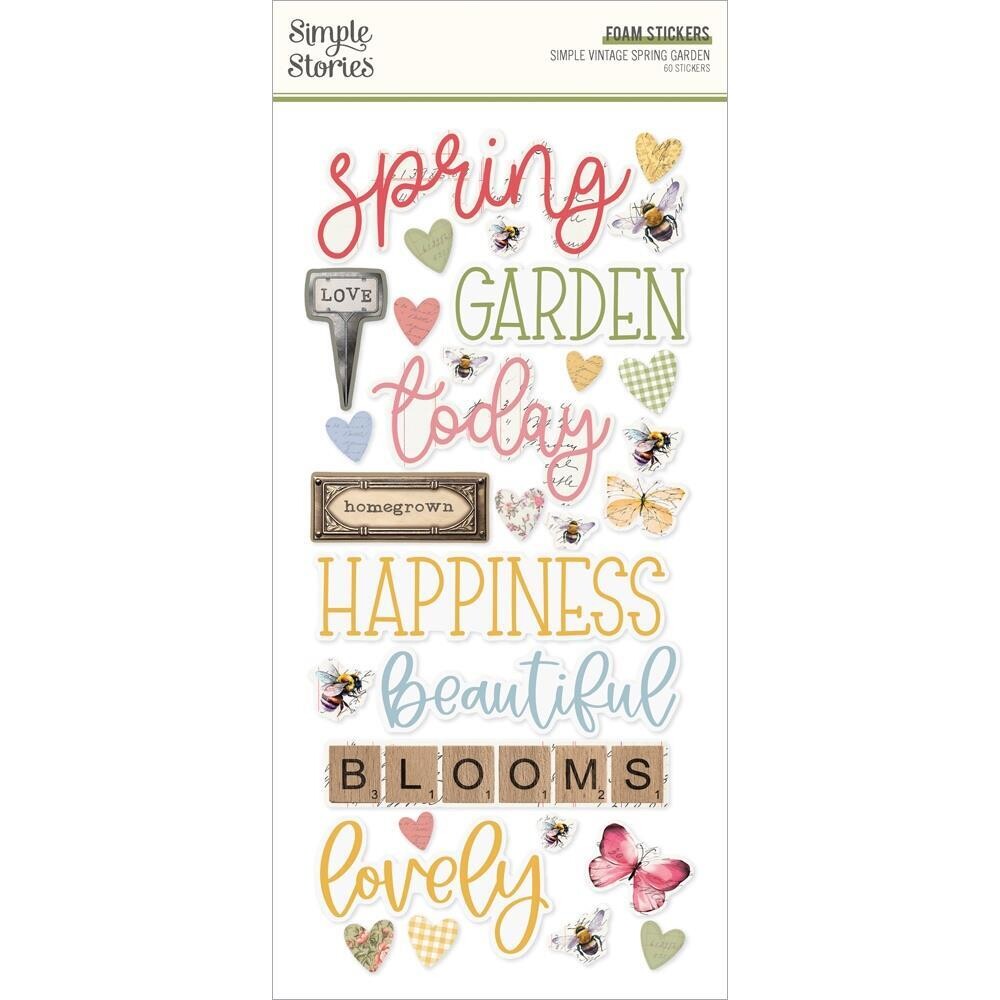 Simple Stories - Simple Vintage Spring Garden Collection - Foam Stickers - SGD21731 - 60pcs
