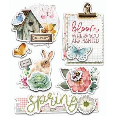 Simple Stories - Simple Vintage Spring Garden Collection - Layered Chipboard - SGD21732 - 6pcs