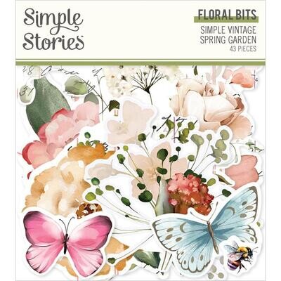 Simple Stories - Bits &amp; Pieces -  Die Cuts - Simple Vintage Spring Garden Collection - Garden - SGD21740 - 43 pcs