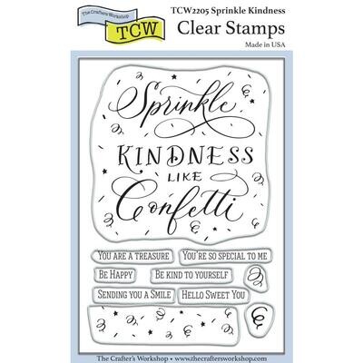 The Crafters Workshop -TCW - Sale Pack - Clear Sentiment Stamp - Sprinkle Kindness - TCW2205 - 10pcs