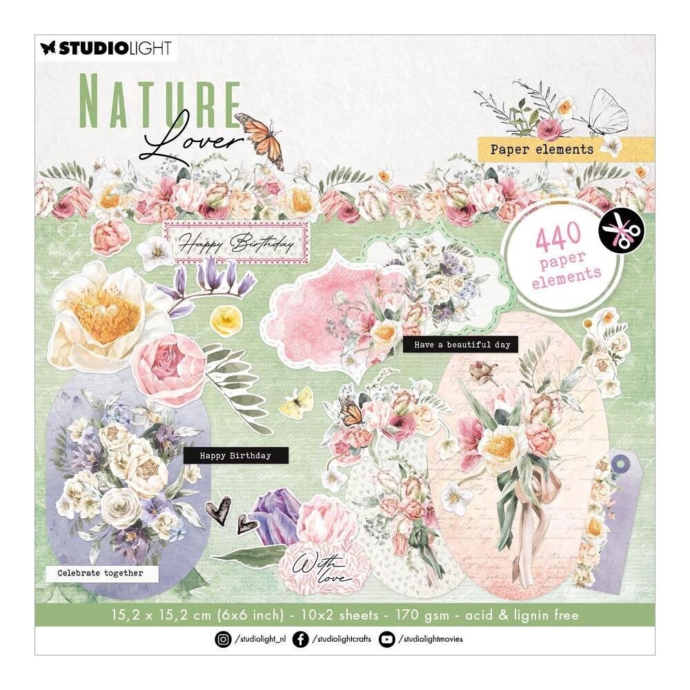 Studio Light - Nature Lover - Die Cut Paper Pad 6 x 6 - LDCPP147
