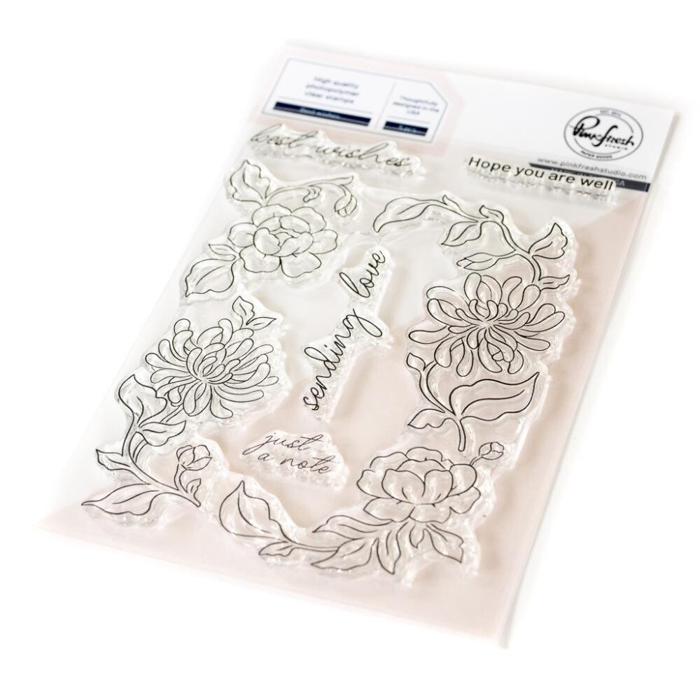 PinkFresh Studio - Best Wishes - Clear Polymer Stamp - 4&quot; x 6&quot; - 208423