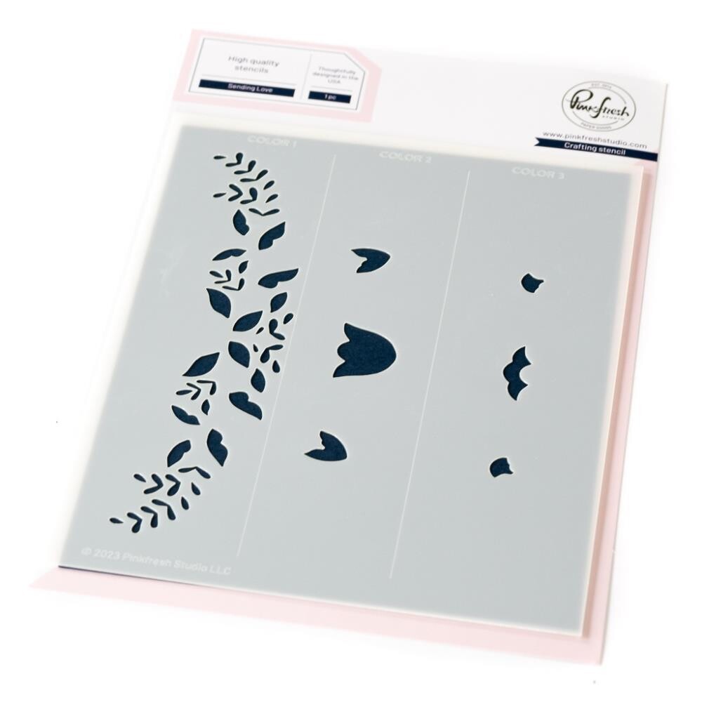 PinkFresh Studio - Sending Love - Layered Stencil - 226424 - 5 pcs