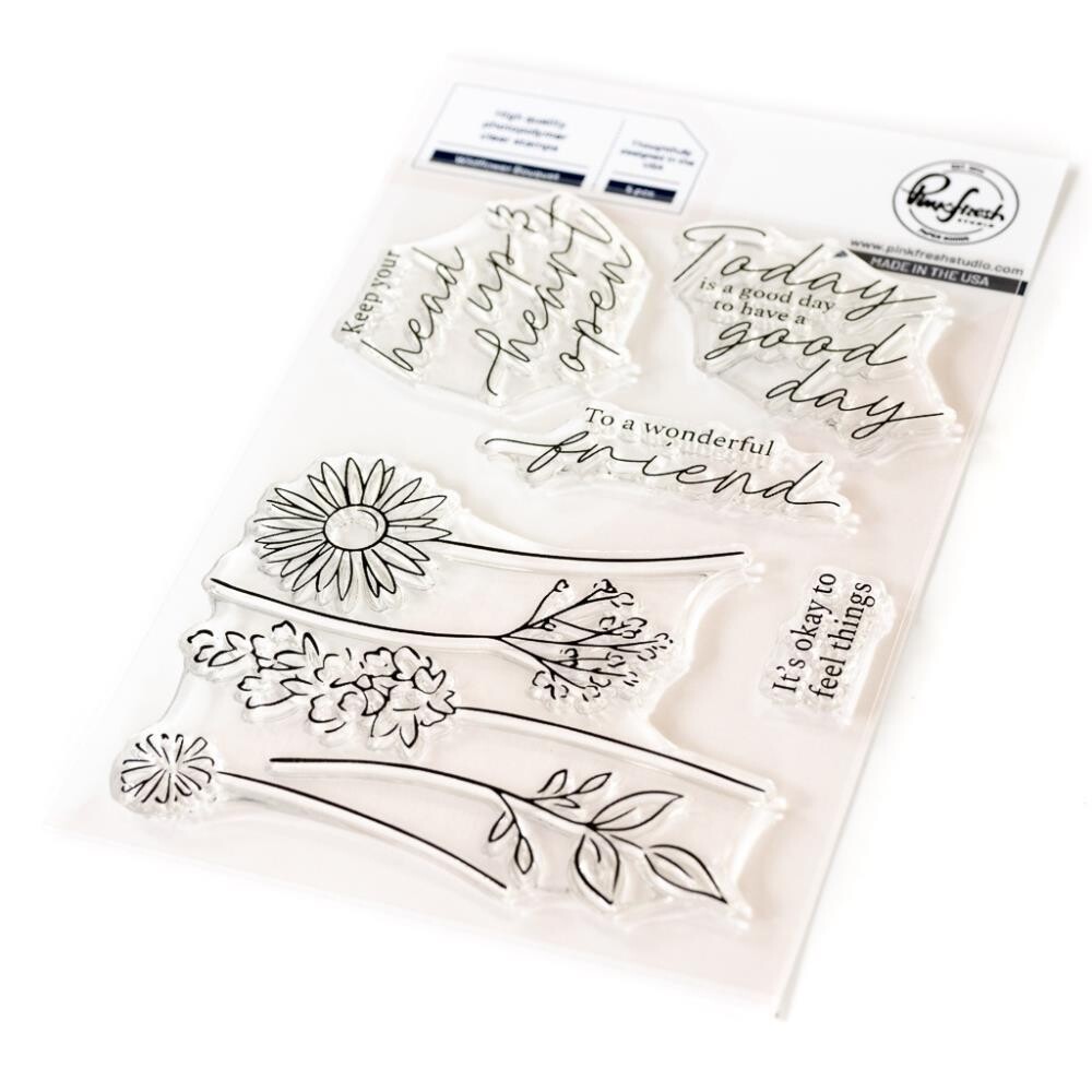 PinkFresh Studio - Wildflower Bouquet - Clear Polymer Stamp - 4&quot; x 6&quot; - 227324