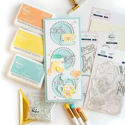 PinkFresh Studio - Get Well Soon - Clear Polymer Stamp - 4" x 6" - 227624