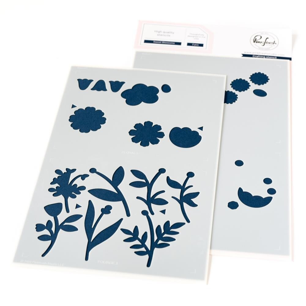 PinkFresh Studio - Sweet Blossom - Layered Stencil -  228024 - 2 pcs