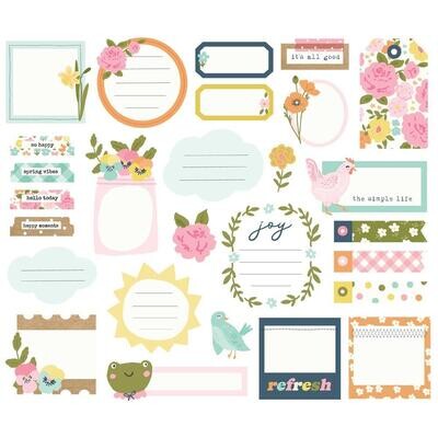 Simple Stories - Fresh Air Collection - Bits &amp; Pieces -  Die Cuts - Journal - FRA21619 - 27pcs
