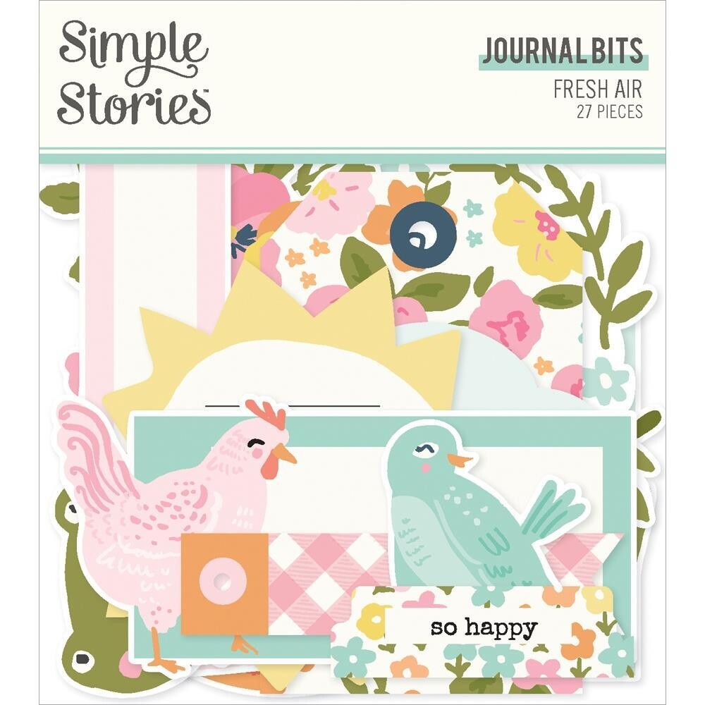 Simple Stories - Fresh Air Collection - Bits &amp; Pieces -  Die Cuts - Journal - FRA21619 - 27pcs