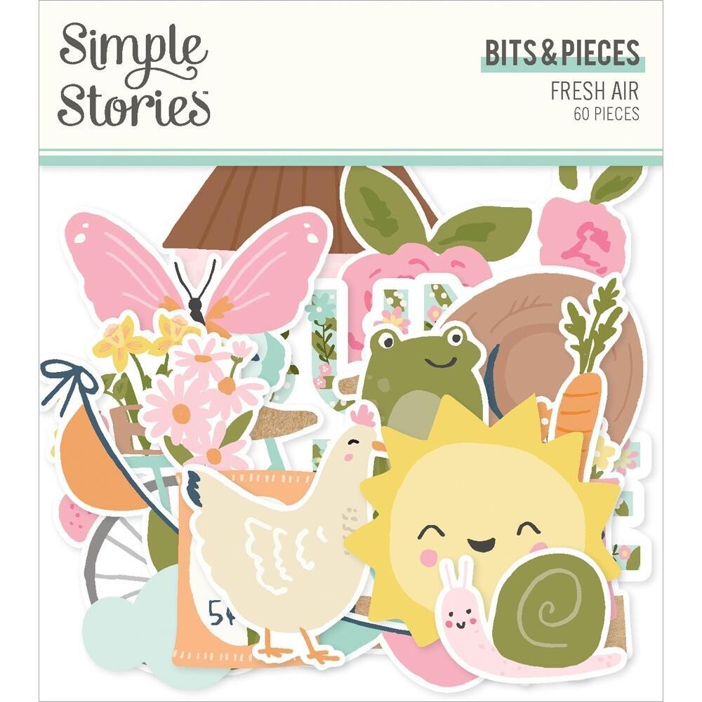 Simple Stories - Fresh Air Collection - Bits &amp; Pieces - Die Cuts - FRA21618 - 60pcs