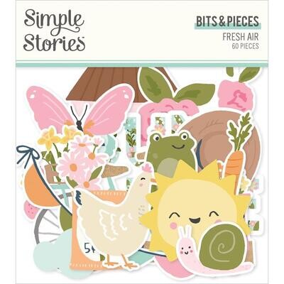 Simple Stories - Fresh Air Collection - Bits &amp; Pieces - Die Cuts - FRA21618 - 60pcs