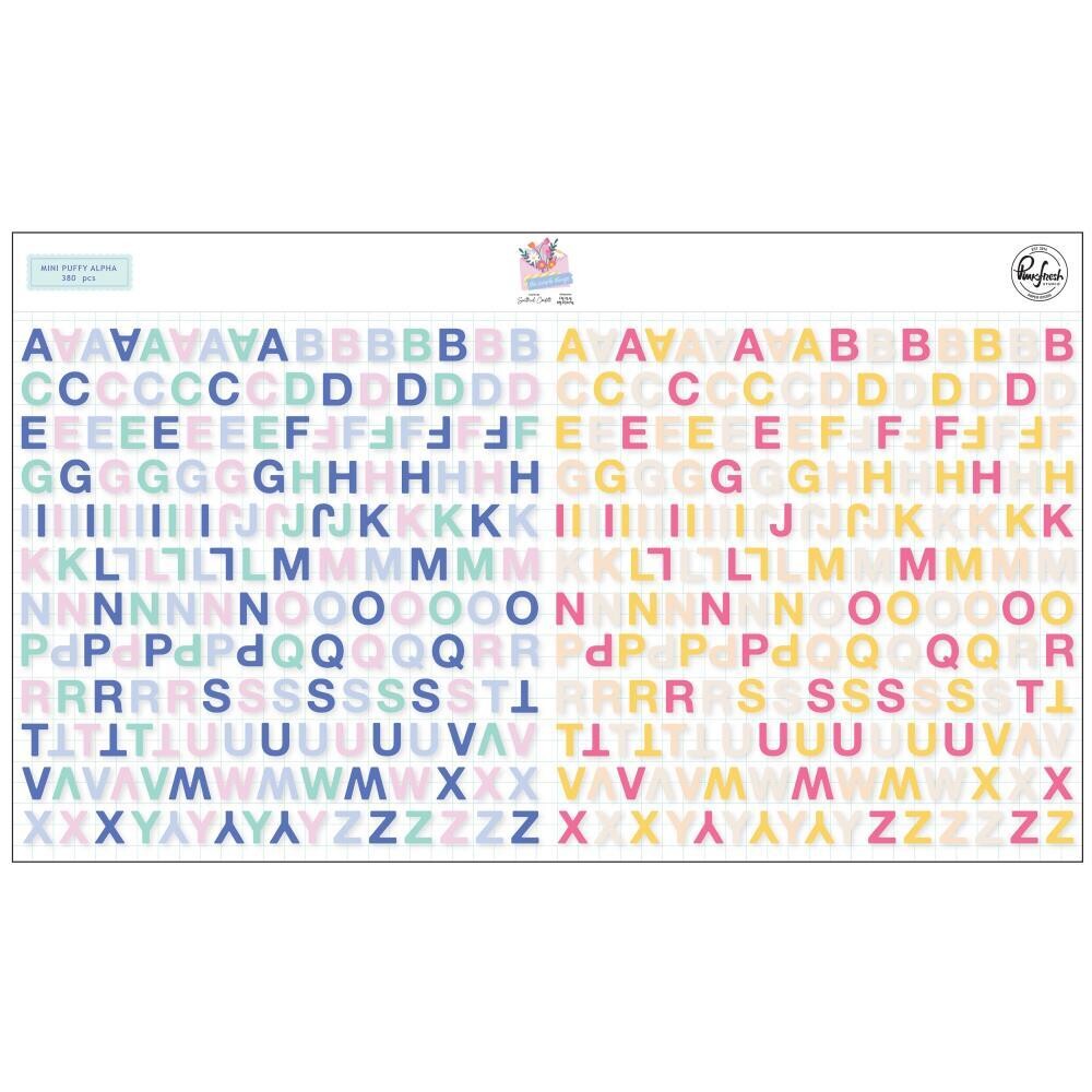 PinkFresh Studio - The Simple Things Collection - Min Alphabet Stickers  - 6&quot; x 6&quot; - 225724 - 380pcs