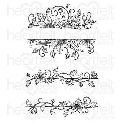 Heartfelt Creations - Vining Clematis Banner - Die Set - HCD1-7377 - 6pcs