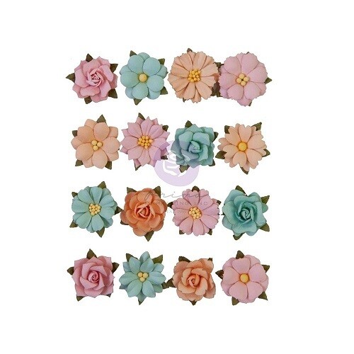 Prima Marketing - Mulberry Paper Flowers - Peach Tea Collection - Peach Tea - 658649 -16 pcs
