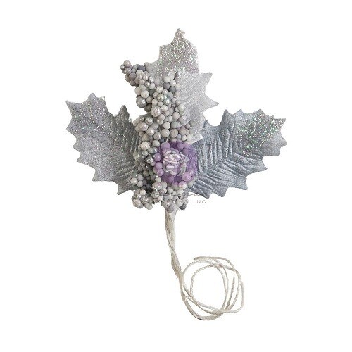 Prima Marketing - Mulberry Paper Flowers - Candy Cane Lane Collection - Christmas Morning - 663049 - 1 pcs