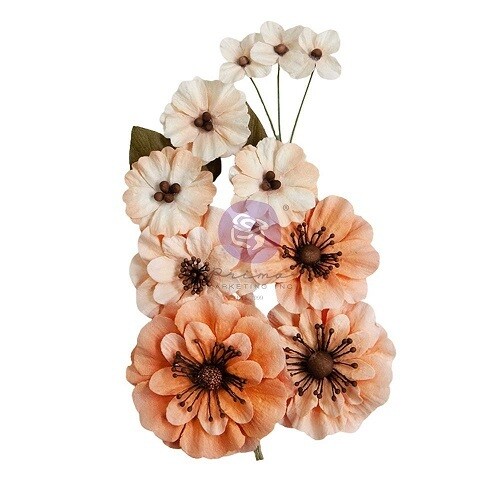 Prima Marketing - Mulberry Paper Flowers - Luna Collection - 31 - 661076 - 12 pcs