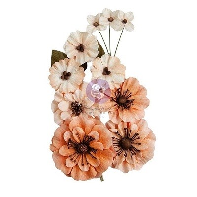 Prima Marketing - Mulberry Paper Flowers - Luna Collection - 31 - 661076 - 12 pcs