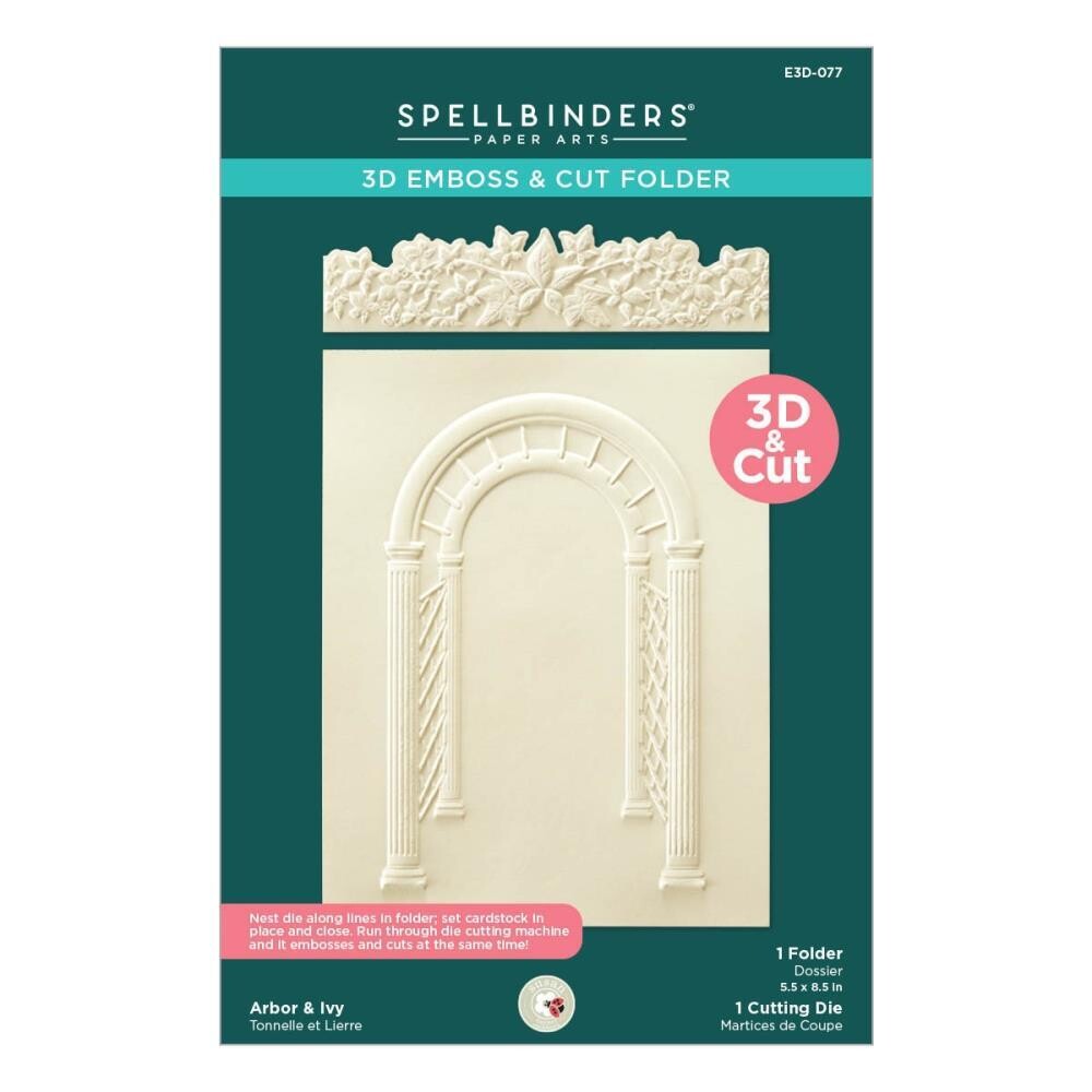 Spellbinders Paper Arts - 3D Embossing &amp; Die Set - Through The  Arbor Garden Collection - Arbor &amp; Ivy - E3D077 - 2 pcs