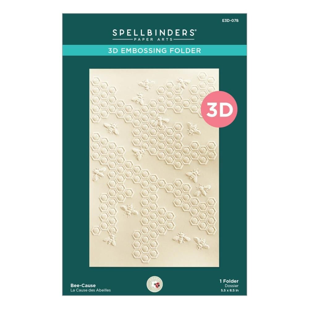Spellbinders Paper Arts - 3D Embossing Folder - Through The  Arbor Garden Collection - Bee-Cause - E3D078