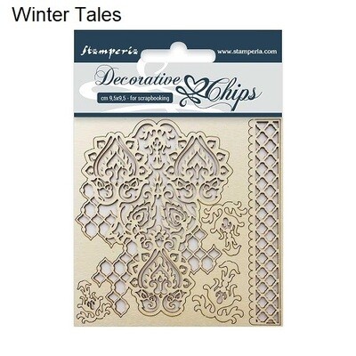 Stamperia - Decorative Chips - Winter Tales - SCB09 - 9.5 cm x 9.5 cm - 3.75&quot; x 3.75&quot;