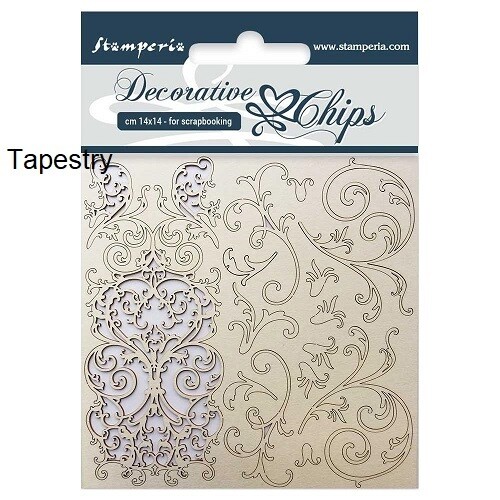 Stamperia - Decorative Chips - Tapestry - SCB15 - 14 cm x 14 cm - 5.&quot;5&quot; x 5.5&quot;