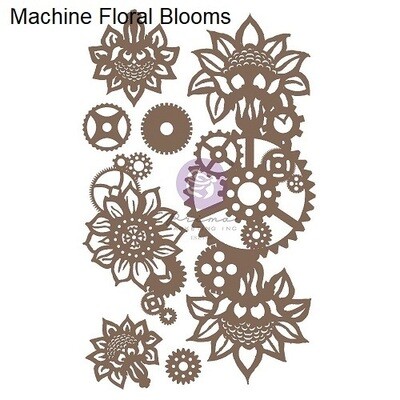 Prima Marketing - Chipboard - Machine Floral - 968885 -7 pcs