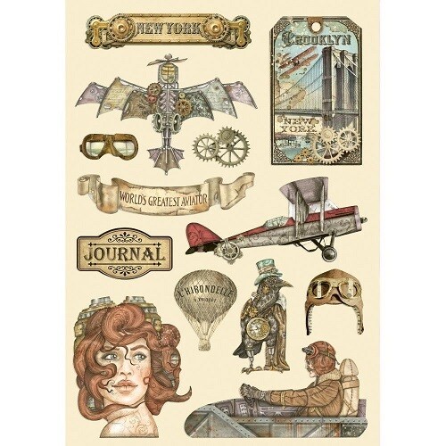 Stamperia - Wooden Shapes - Embellishments -  Aviator - A5 (5.75&quot; x 8.25&quot;) - KLSP123