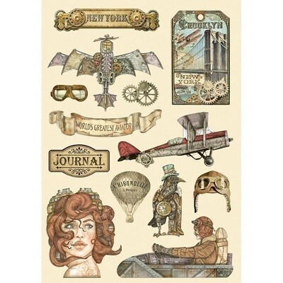 Stamperia - Wooden Shapes - Embellishments -  Aviator - A5 (5.75&quot; x 8.25&quot;) - KLSP123