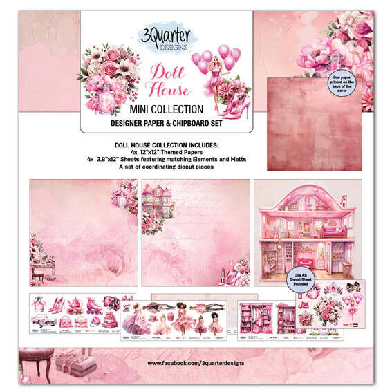 3 Quarter Designs - Mini Collection - Doll House - 12 x 12 - 2 page set