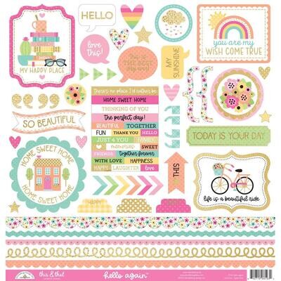 Doodlebug Design Inc - Hello Again Collection - 12 x 12 Paper Pack - DB8206