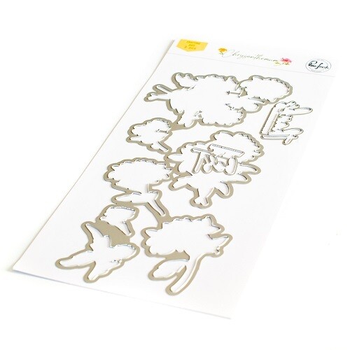 PinkFresh Studio - Die Set - Slimline - Chrysanthemum - 173322 - 3 pcs