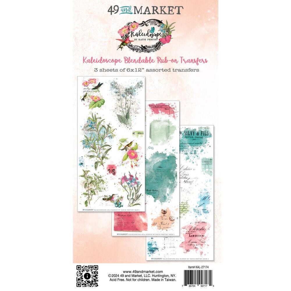 49 &amp; Market - Kaleidoscope Collection - Rub On Transfer Set - Blendable - 6&quot; x 12&quot; - KAL27174