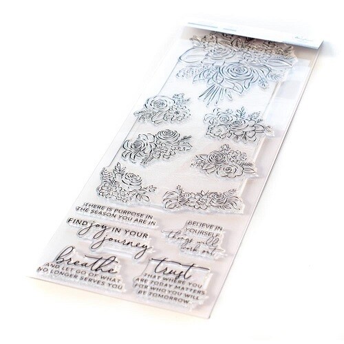 PinkFresh Studio - Joyful Bouquet - Clear Slimline Stamp - 4&quot; x 12&quot; - 110521