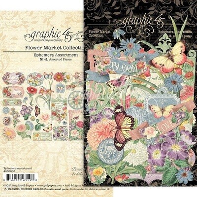 Graphic 45 - Flower Market Collection - Die Cuts - G4502563 - 40 pcs
