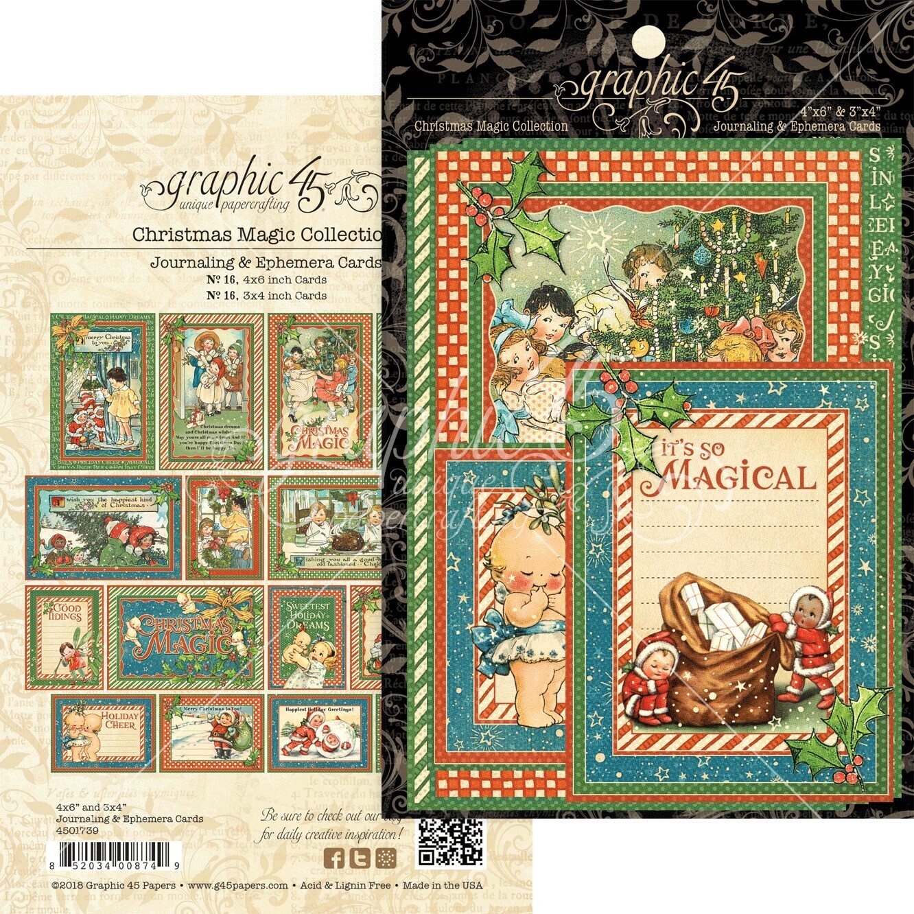 Graphic 45 -Christmas Magic Collection - Journaling &amp; Ephemera Pack - Die Cuts - G4507139 - 32 pcs