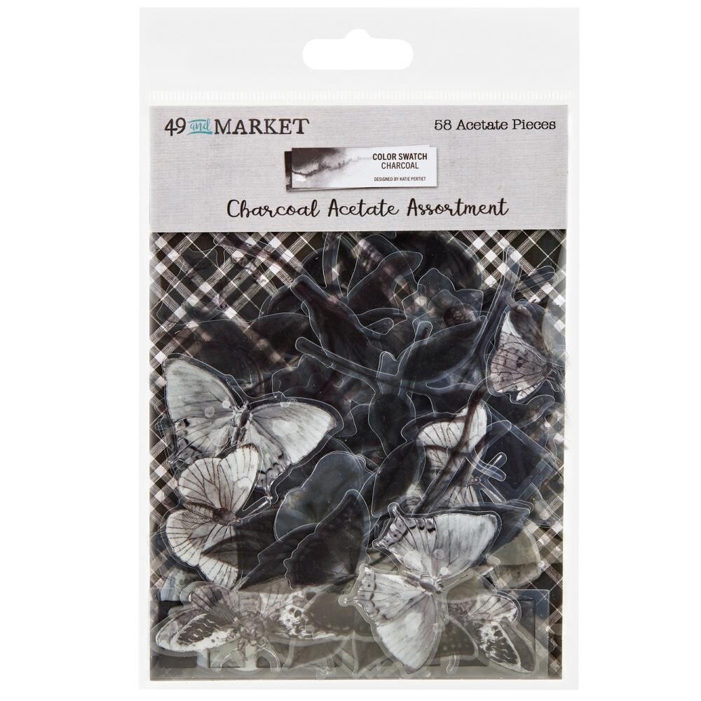 49 &amp; Market - Colour Swatch Collection - Charcoal - Acetate Assortment - CCS 27495 - 58 pcs