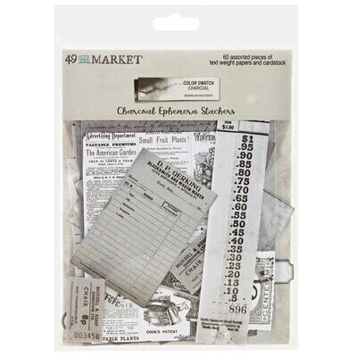49 &amp; Market - Colour Swatch Collection - Charcoal - Ephemera Stackers - CCS27488 - 60pcs