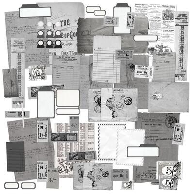 49 &amp; Market - Colour Swatch Collection - Charcoal - Ephemera Stackers - CCS27488 - 60pcs