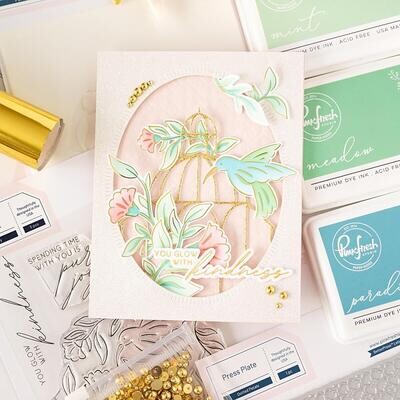 PinkFresh Studio - Pure Joy Collection - Pure Joy - Layered Stencil - 4.25" x 5.25" - 189623 - 5 pcs