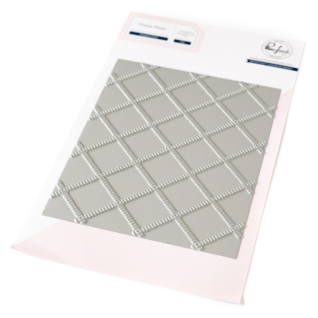PinkFresh Studio - Pure Joy Collection - Stippled Plaid - Press Plate - 239524