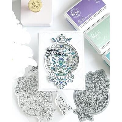 PinkFresh Studio - Pure Joy Collection - Garden Tapestry - Layered Stencil - 4.5" x 5.5" - 4 pcs - 238524