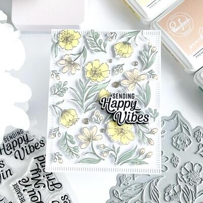 PinkFresh Studio - Pure Joy Collection - Breezy Blossom -  Cling Rubber Stamp - 4.25" x 5.5" - 238724