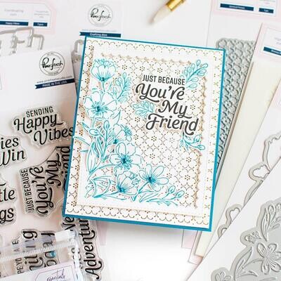 PinkFresh Studio - Pure Joy Collection - Happy Vibes - Sentiment Die Set - 240124 - 7 pcs