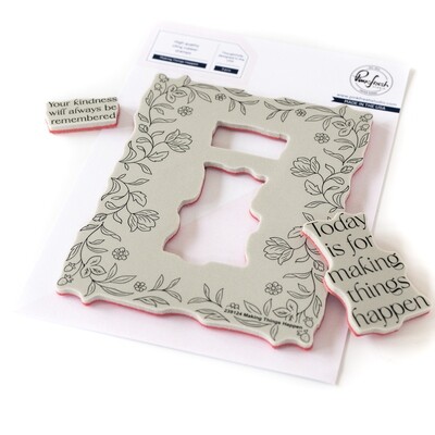 PinkFresh Studio - Pure Joy Collection - Making Things Happen - Cling Rubber Stamp - 4.25&quot; x 5.5 &quot; - 239124 - 3 pcs
