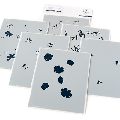 PinkFresh Studio - Pure Joy Collection - Making Things Happen -   Layered Stencil - 4.25&quot; x 5.5 - 239324 - 4 pcs